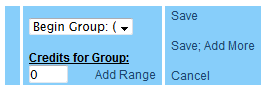 Screen capture of Group Connector pull-down menu with Begin Group selected.