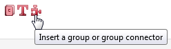 Screen capture of Insert a group or group connector icon resmbling a puzzle piece.