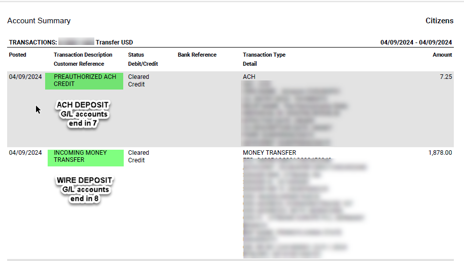 example bank statement