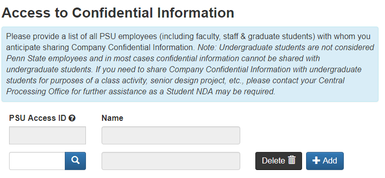 Access to Confidential Information