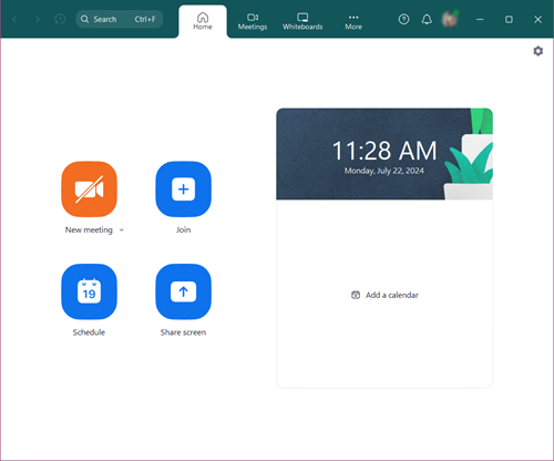 Zoom desktop application in landscape mode.