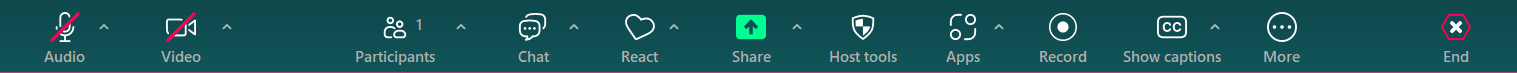 Zoom in-meeting menu bar