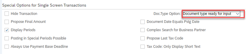 Figure 3. Document Type Ready for Input.