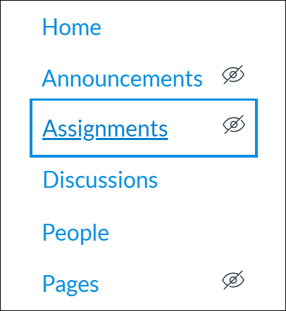 Select Assignments from the navigation menu