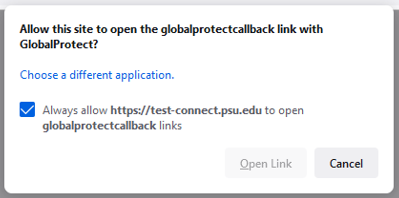 Firefox GlobalProtect Browser Notification