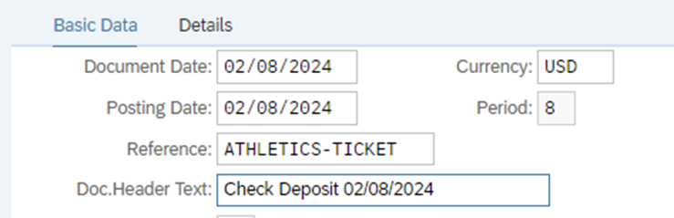 Basic Data section