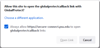Firefox GlobalProtect Browser Notification