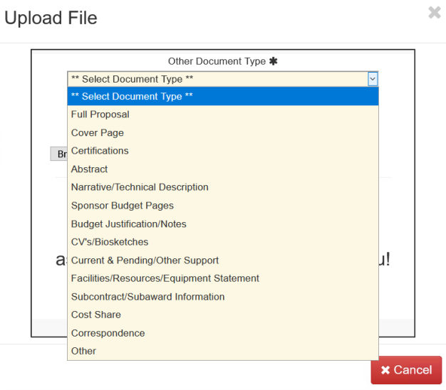  The File Upload Panel.