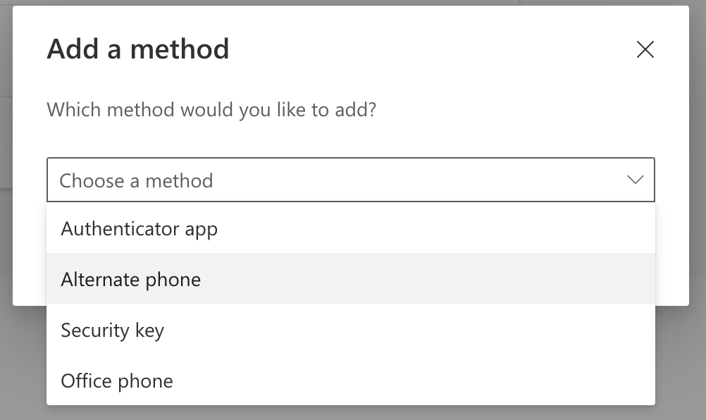 select alternate phone 