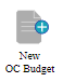 New OC Budget with a blue plus circle.