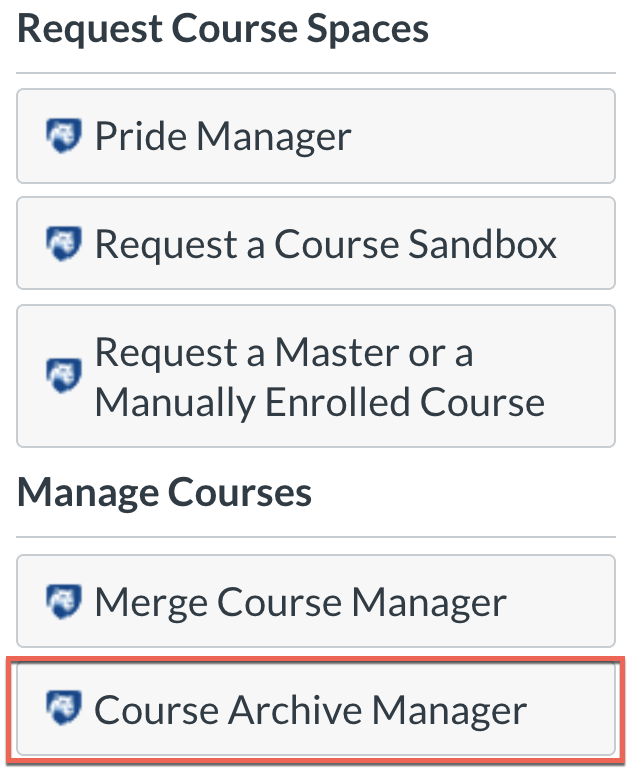 Course Archiving Manager Select