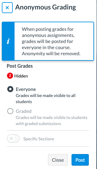 Post anonymous grades