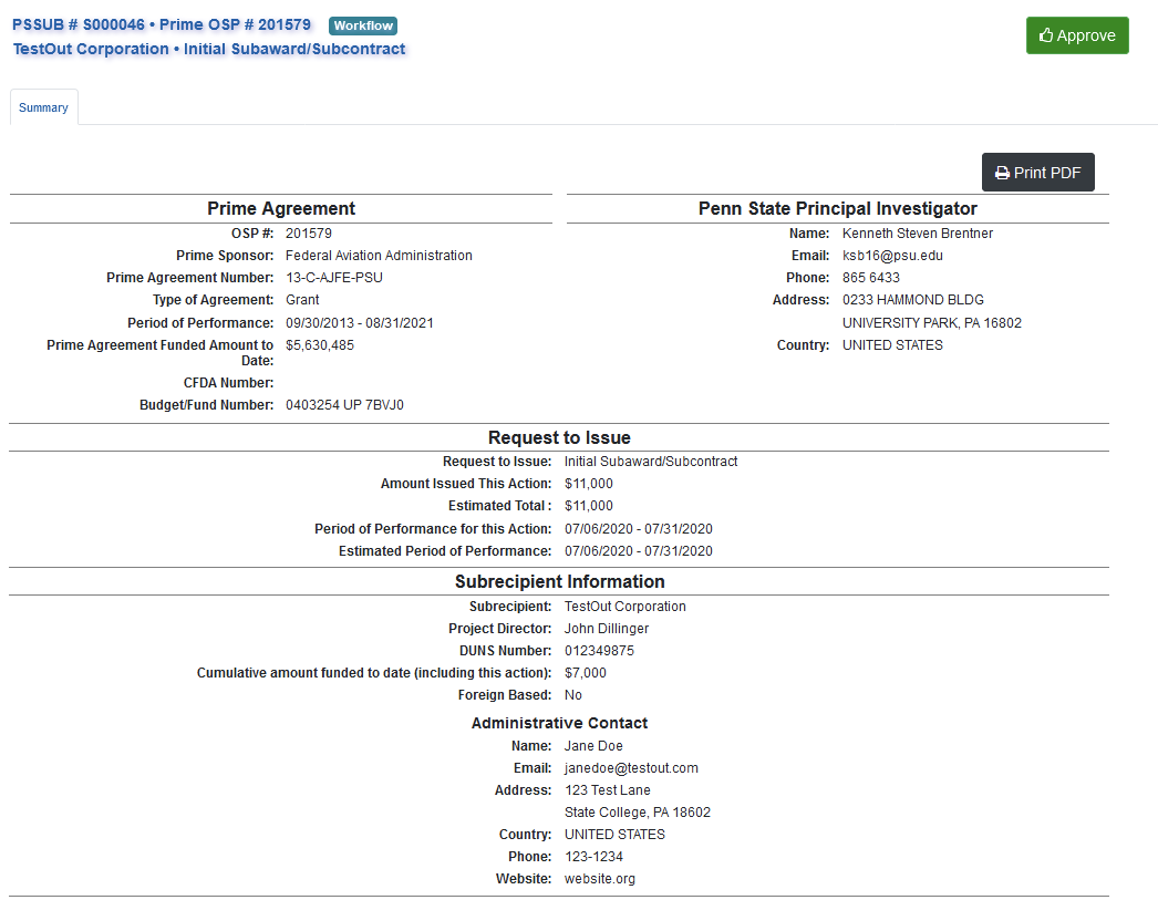 Access Limited to Summary Tab with Approval Button