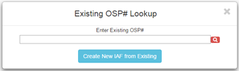 OSP Number lookup when empty and unvalidated with red lookup icon.