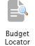 Budget locator icon of a document with magnifying glass.