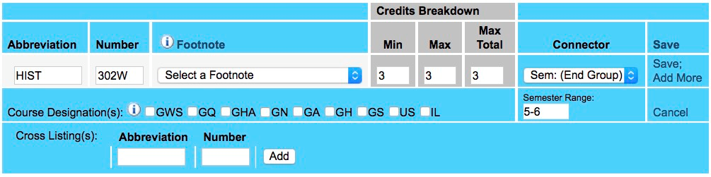 Screen capture of Abbreviation and Number fields.