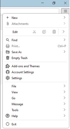 Edit Thunderbird Settings