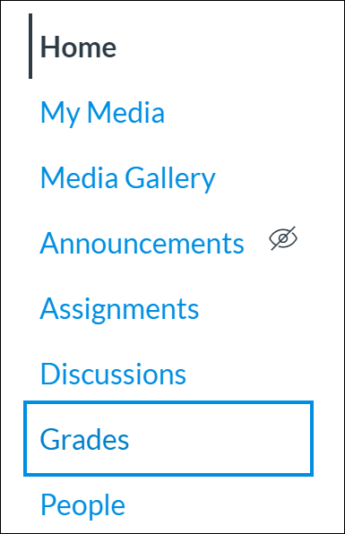 Click Grades in the navigation menu