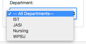 University Outreach department drop-down menu
