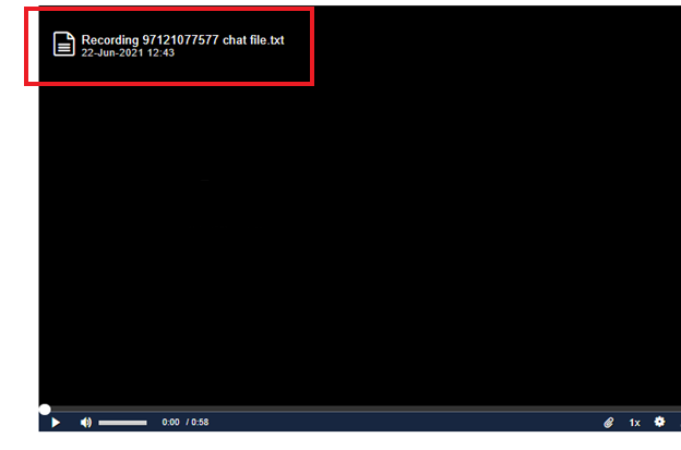 The attachment highlighted on the video player