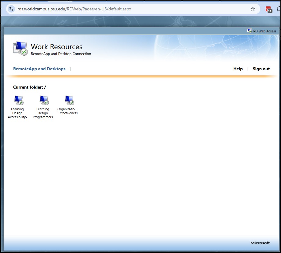 Available remote resources