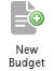 New Budget icon of a document with a green plus sign.