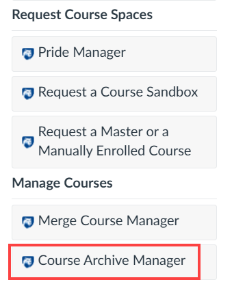 Click the Course Archive Manager button at the right.
