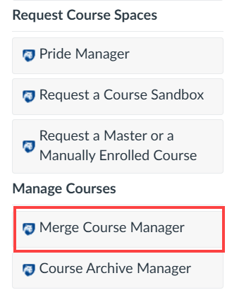 Click the Merge Course Manager button at the right.