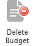 Delete Budget icon of a document with a red delete image.
