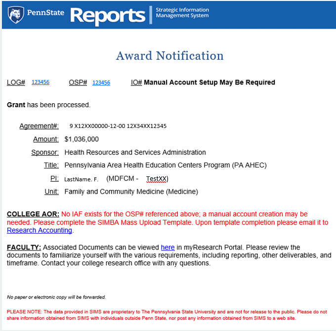 Award Notification Manual Set Up Req Rev