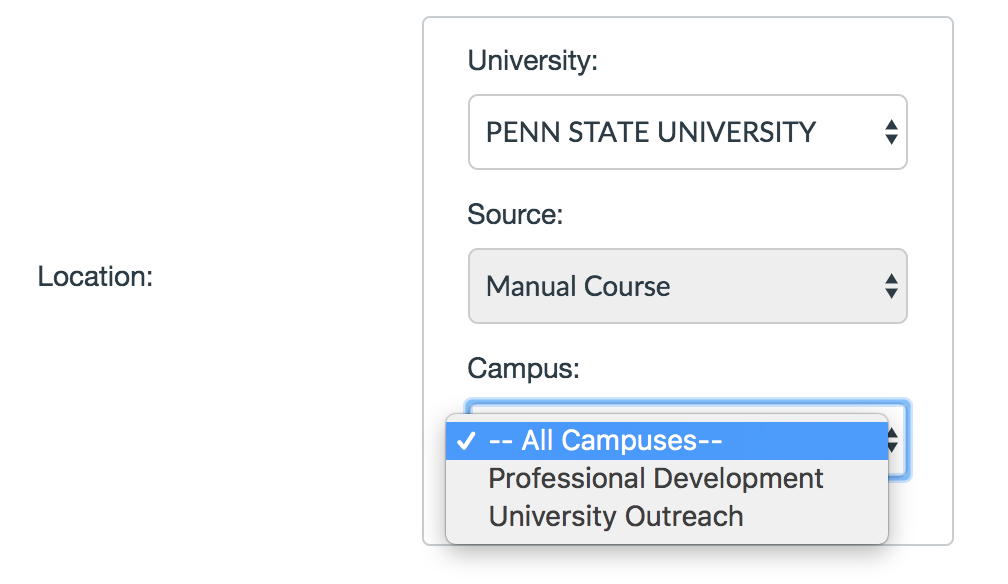 Purpose for the course entry