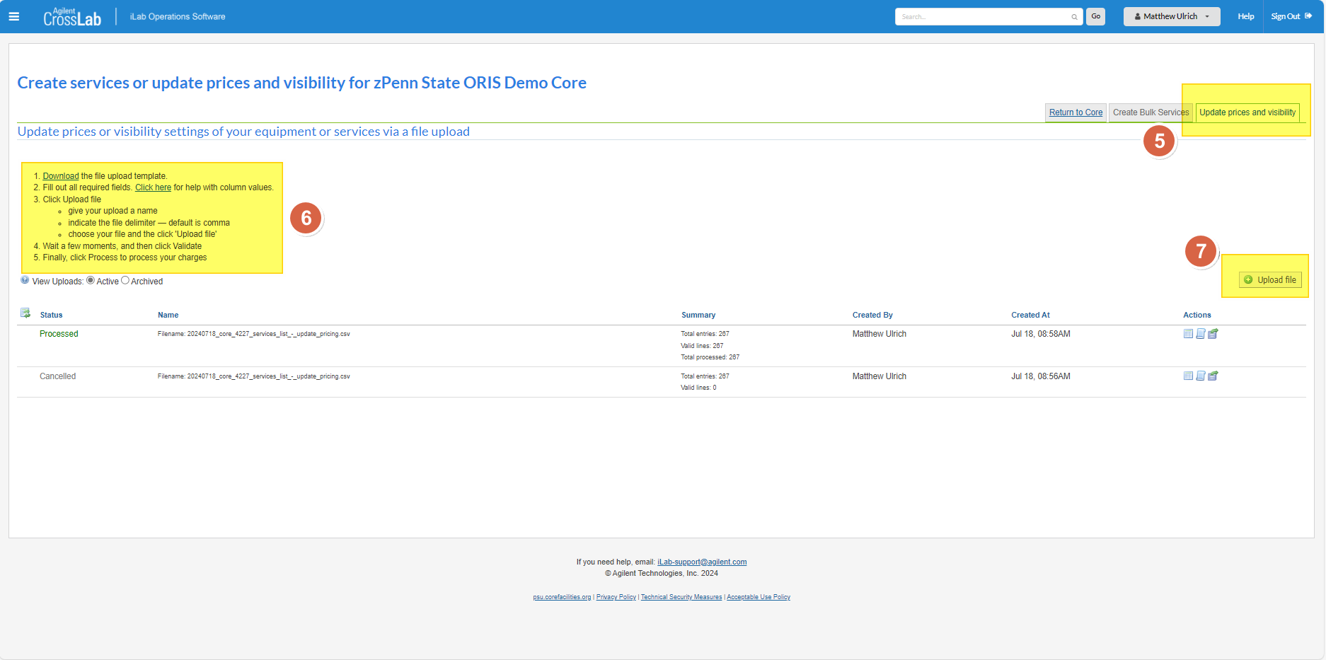 screen shot of new window with places to click for continued instructions