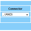 Screen capture of Connector pull-down menu in course settings panel with AND selected.