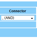 Screen capture of Connector pull-down menu with and selected.