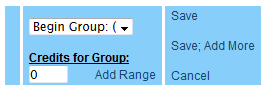 Group connector pull-down menu with Begin Group selected.