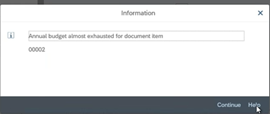 Annual Budget is almost exhausted for document item alert