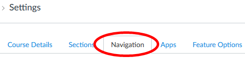 Screen capture of Settings screen with Navigation tab selected.