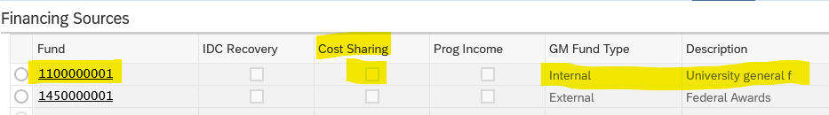 The Financing Sources Screen