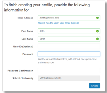 mathworks account creation page