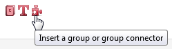 Screen capture of Insert a group or group connector puzzle piece icon in Additional Courses section.