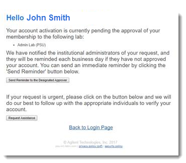 Screenshot of email example