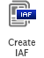 Create IAF icon of a stack of papers with IAF text in a navy box.