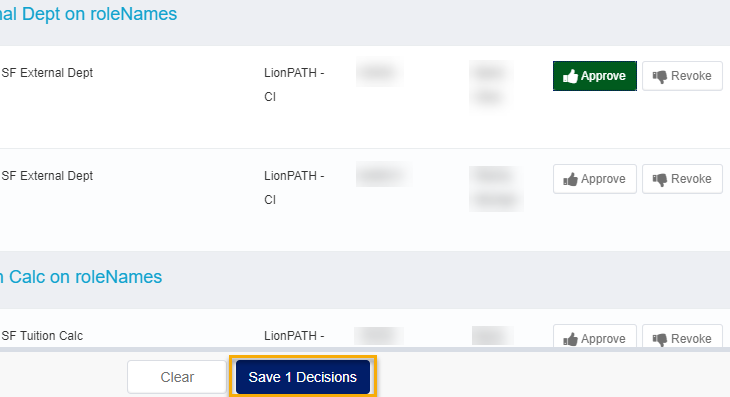 Select Save Decisions to save your progress.